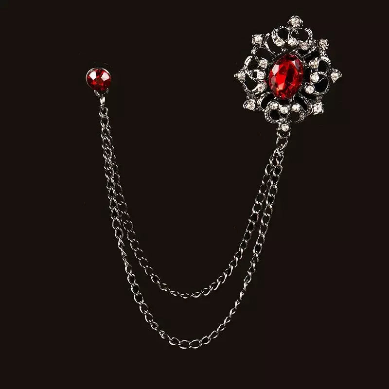 Pin Broche Metálico Para Traje - Rojo oscuro - Broche