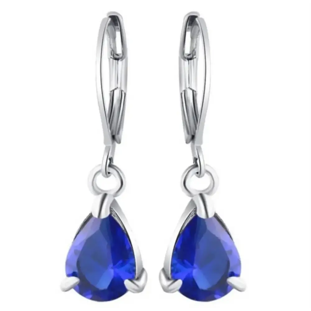 Set collar aretes cristales azules joyería bodas Colombia