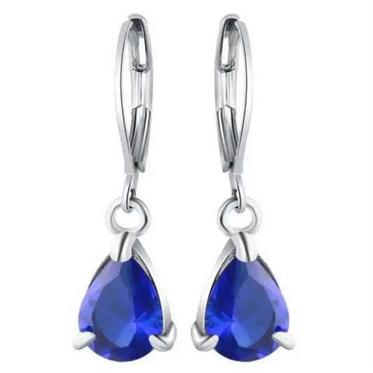 Set collar aretes cristales azules joyería bodas Colombia