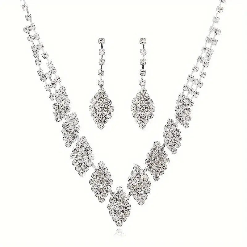 Set joyería collar aretes cristales brillantes Colombia