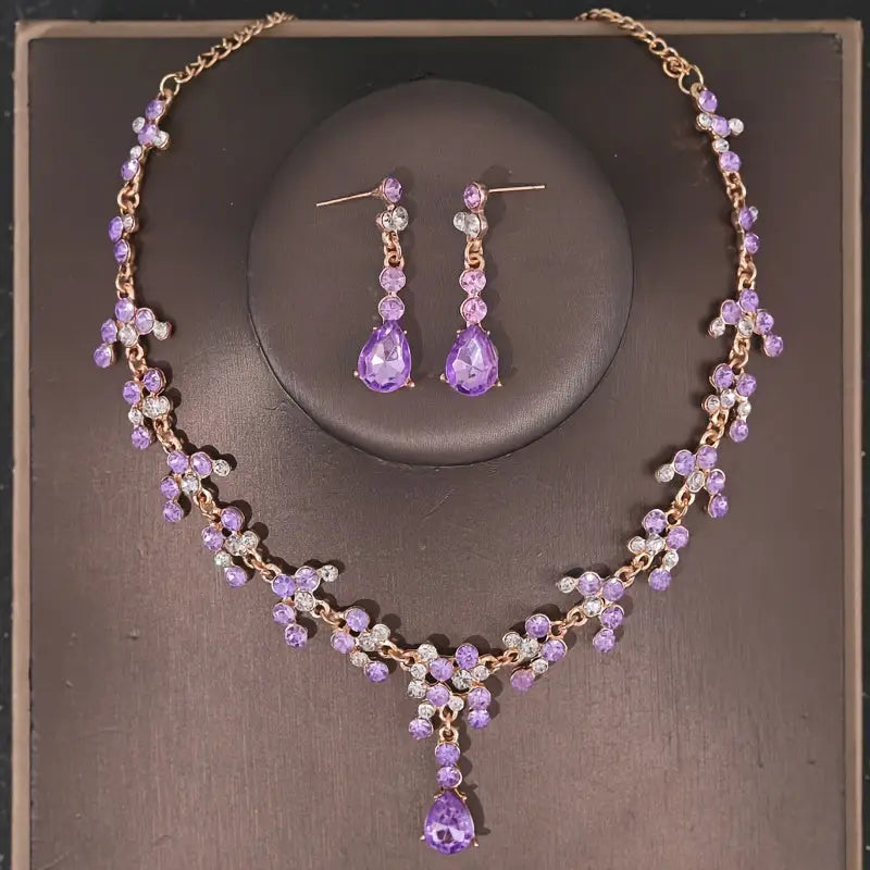 Set joyería colores azul marino rosa lila dorado Colombia