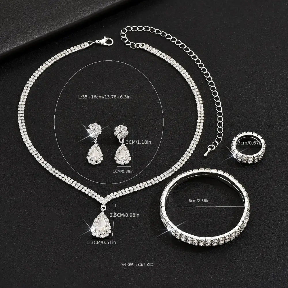 Set joyería plateada minimalista collar aretes Colombia