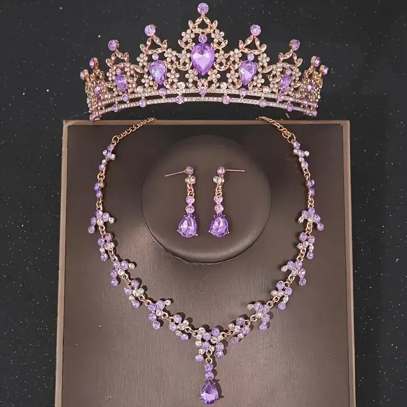 Set corona tiara collar aretes quinceañera 15 años Colombia