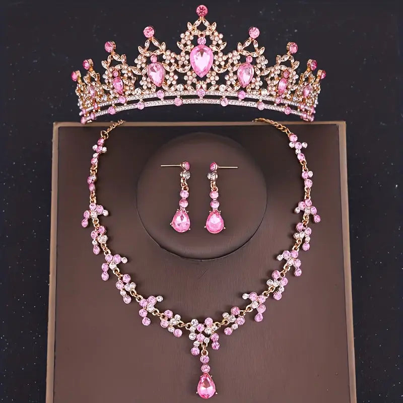 Set corona tiara collar aretes quinceañera 15 años Colombia