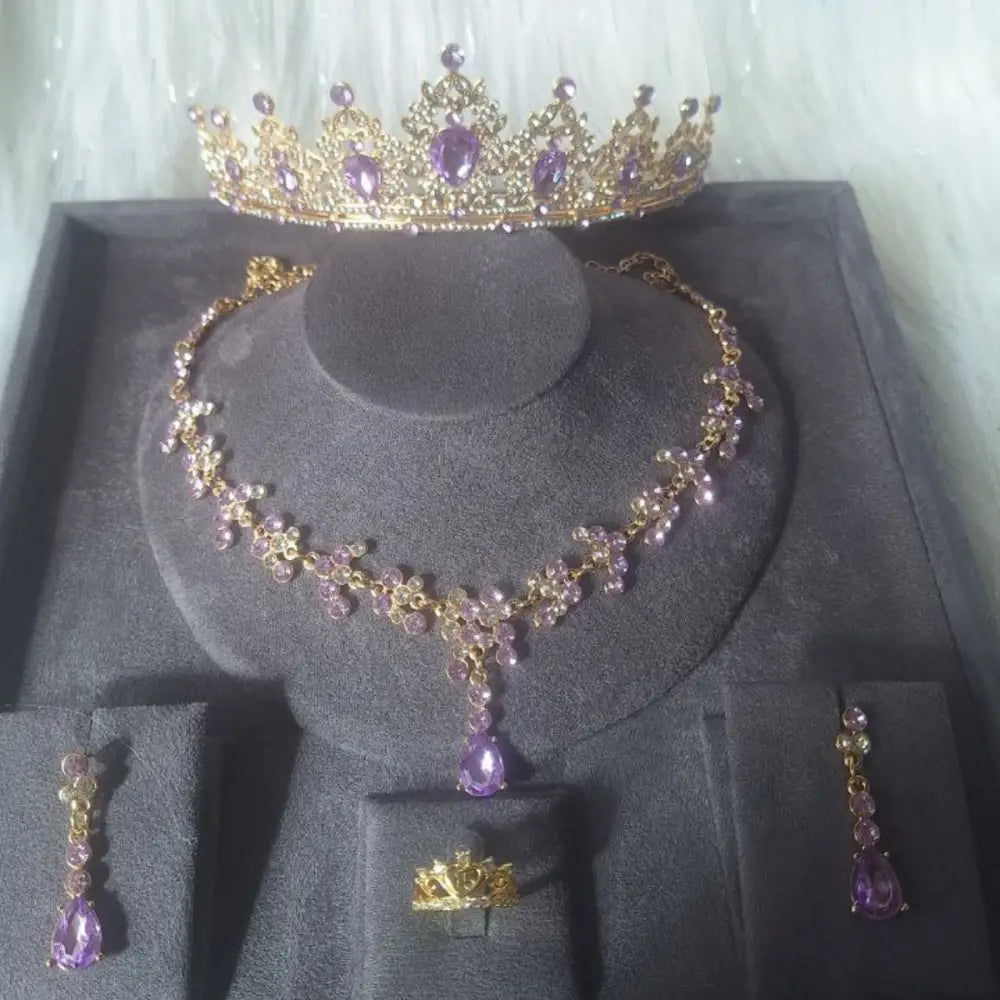 Set tiara collar aretes anillo 15 años princesa Colombia