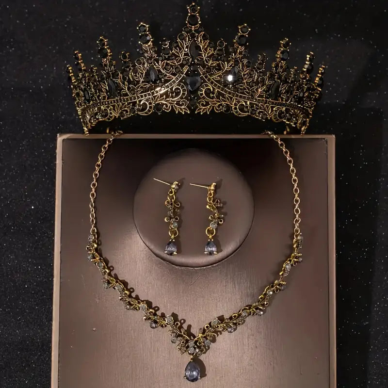 Set corona collar aretes 15 años boda quinceañera Colombia