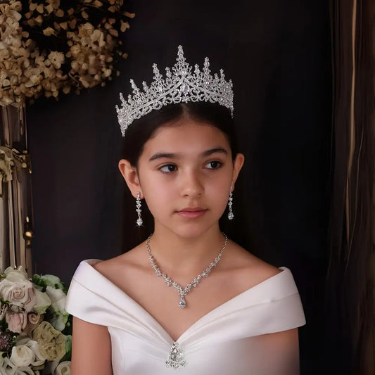 Set corona collar aretes 15 años boda quinceañera Colombia