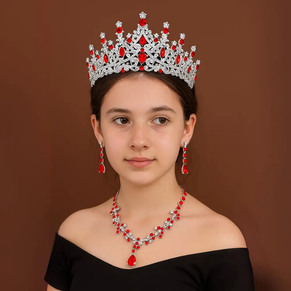 Set corona collar aretes 15 años boda quinceañera Colombia