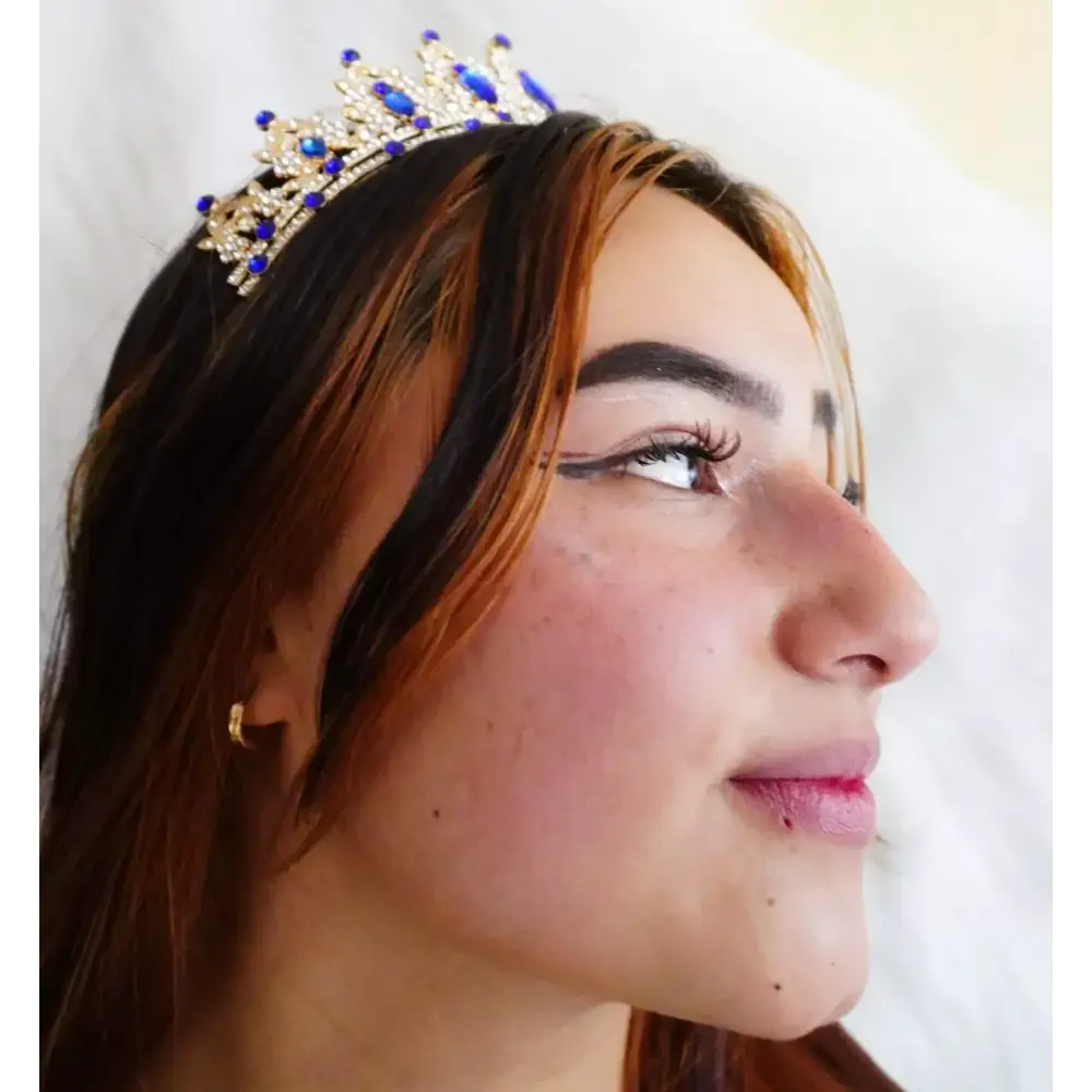 Tiara princesa corona lujo cristal quinceañera Colombia