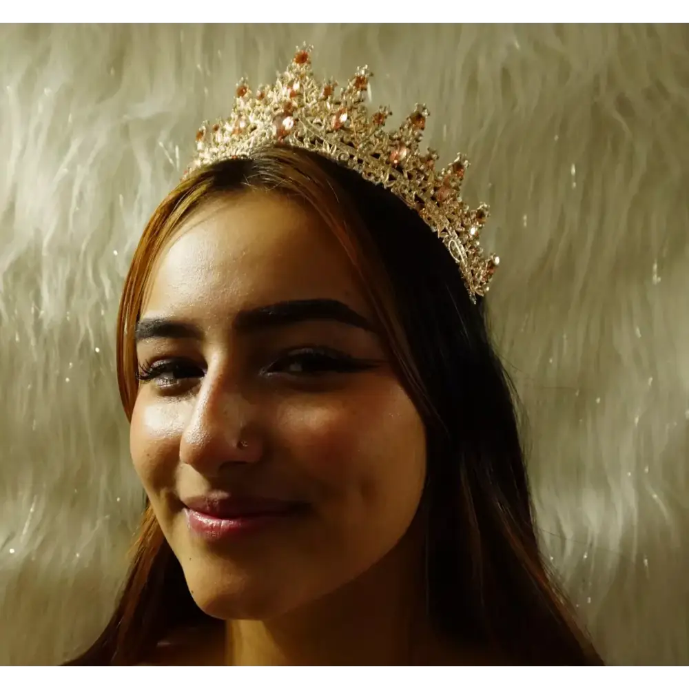 Tiara princesa corona lujo cristal quinceañera Colombia