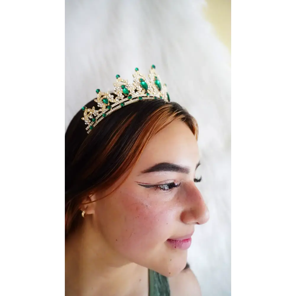 Tiara princesa corona lujo cristal quinceañera Colombia