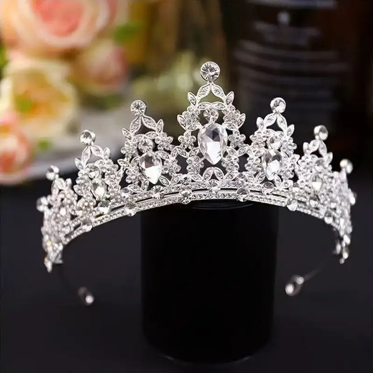 Tiara princesa corona lujo cristal quinceañera Colombia