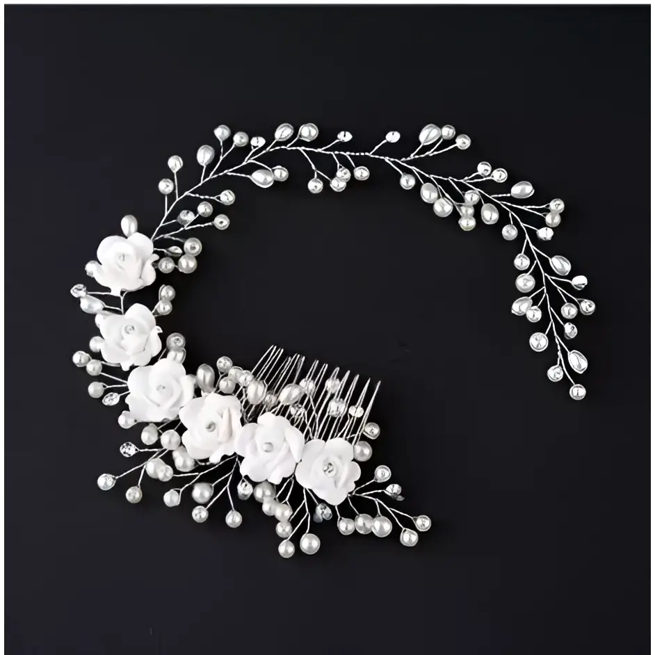 Tocado cola novia primera comunión elegante Colombia