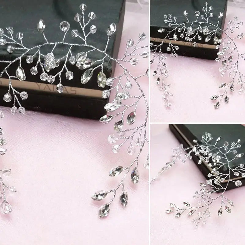 Tocado cabello brillante novia quinceañera Colombia