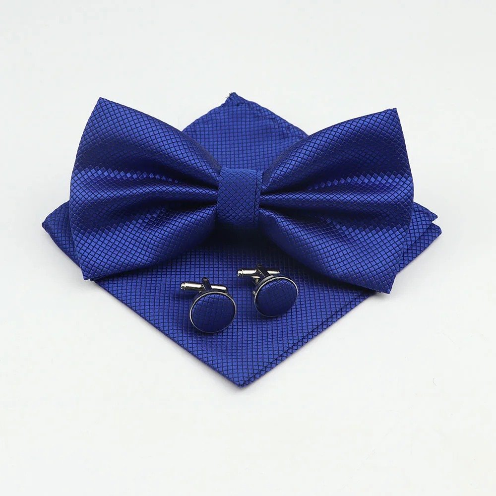 Kit Corbatín Pañuelo y Mancornas - Azul